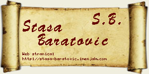 Staša Baratović vizit kartica